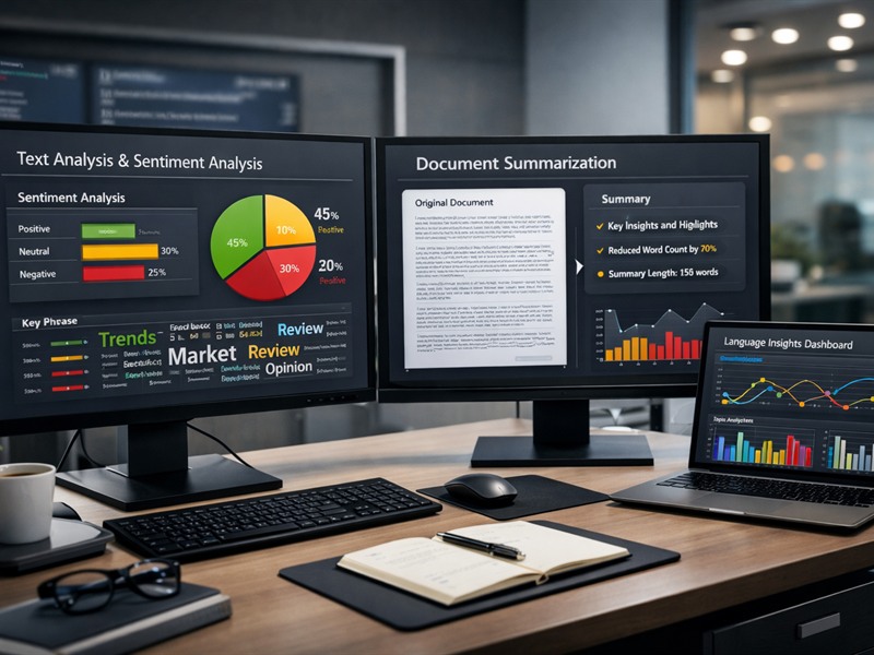 Natural language processing interface with text analytics and sentiment detection