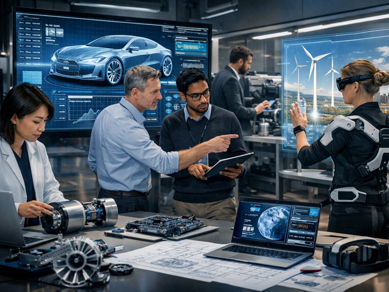 Technical research team exploring innovation and technology applications